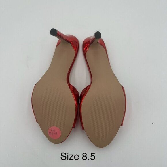 YDN Red Comfy High Heel Mules Slip on Clog Sandals Open Toe Dress Slide Shoes - Picture 6 of 6